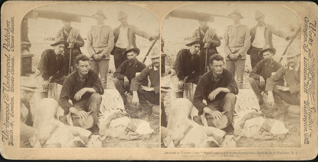 Sadness in Victory – our “Boys” caring for dying Insurgents – Battlefield of Malabon, P. I.